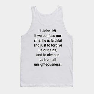 1 John 1:9  King James Version (KJV) Bible Verse Typography Gift Tank Top